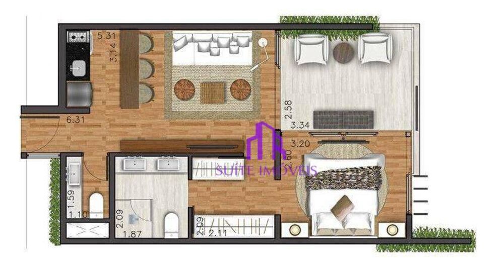 Apartamento, 1 quarto, 46 m² - Foto 13