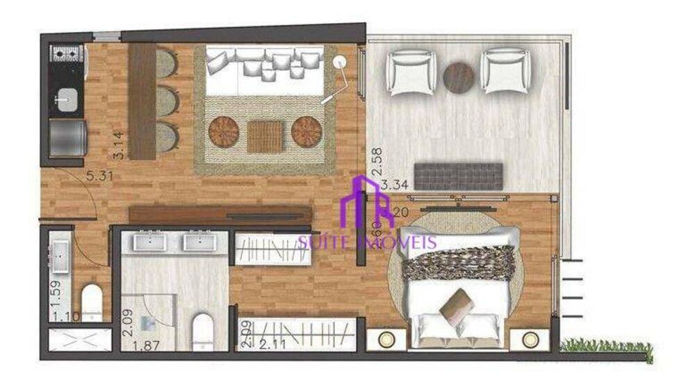 Apartamento, 1 quarto, 46 m² - Foto 18
