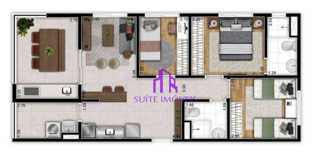 Apartamento, 2 quartos, 37 m² - Foto 3