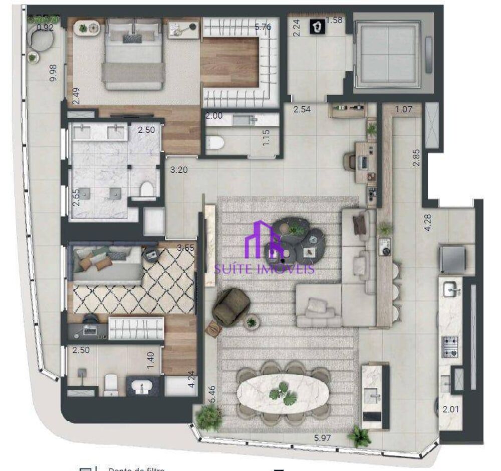 Apartamento, 3 quartos, 106 m² - Foto 4