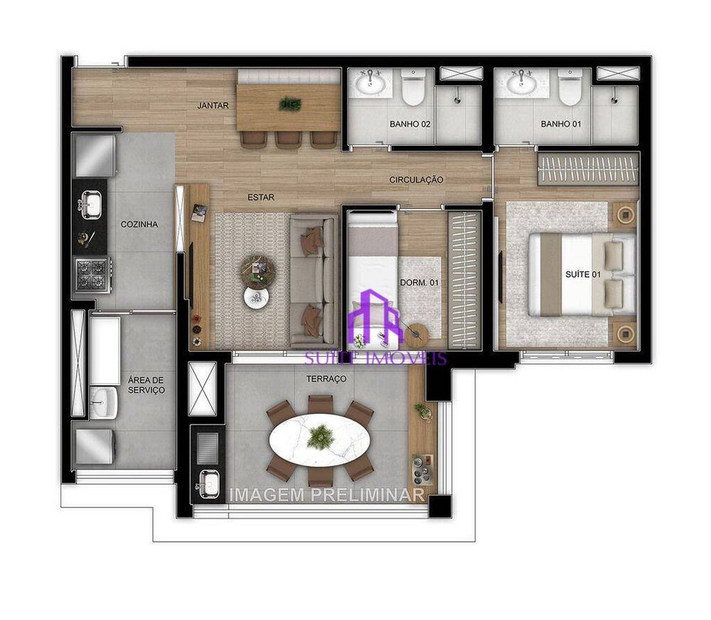 Apartamento à venda com 2 quartos, 67m² - Foto 6