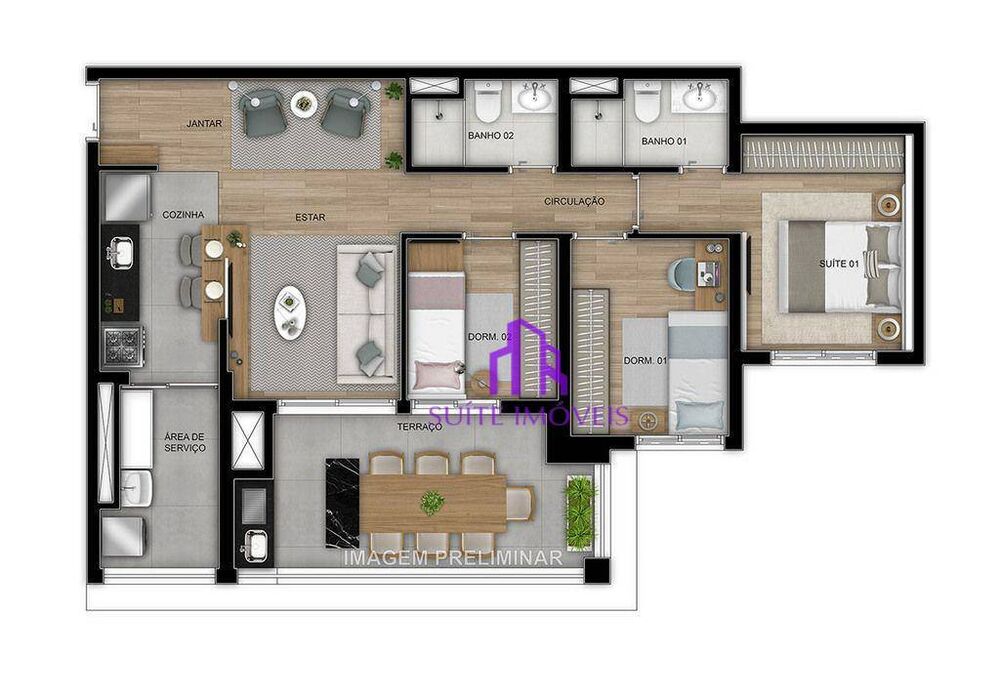Apartamento à venda com 2 quartos, 67m² - Foto 8