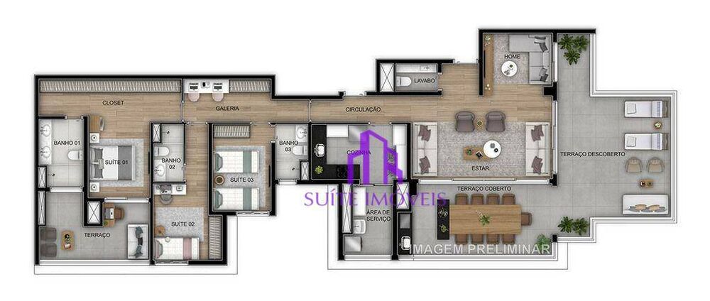 Apartamento à venda com 2 quartos, 67m² - Foto 2