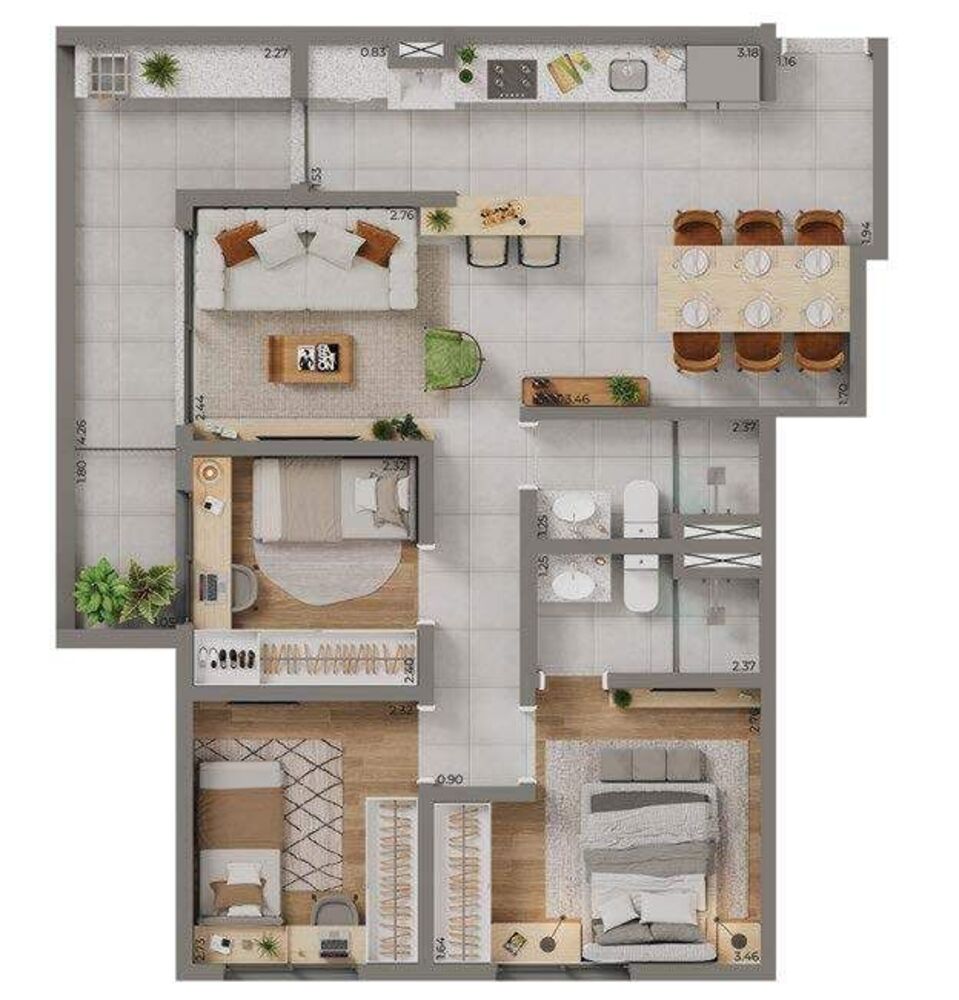 Apartamento, 3 quartos, 72 m² - Foto 2