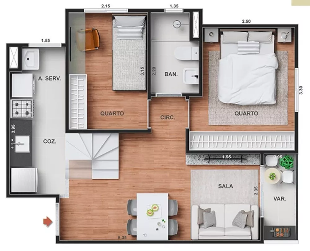 Apartamento, 2 quartos, 50 m² - Foto 37