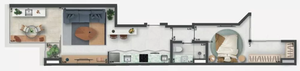 Apartamento, 1 quarto, 62 m² - Foto 2