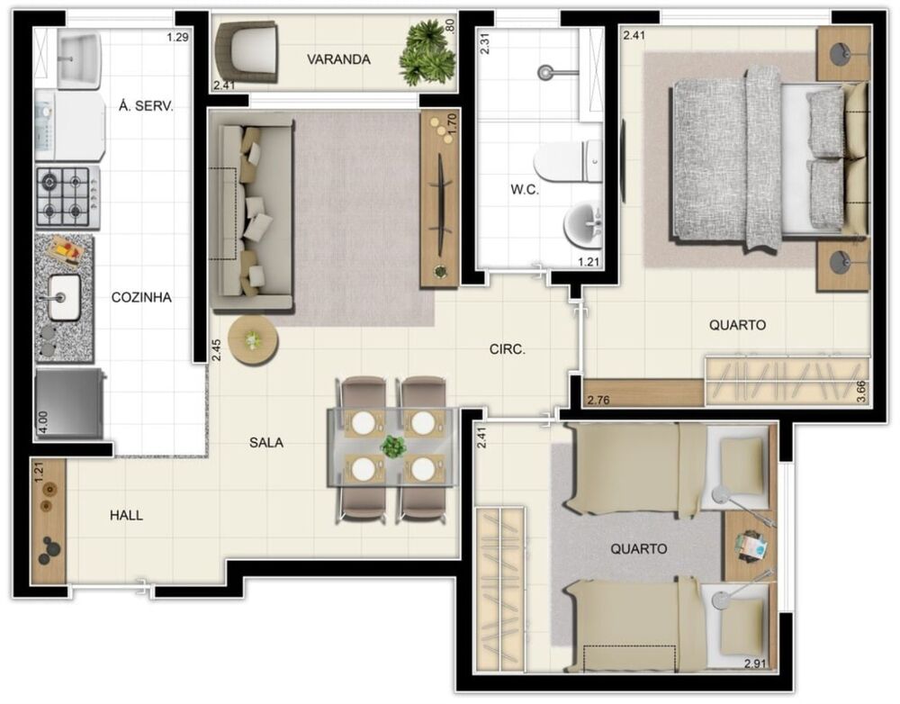 Apartamento, 1 quarto, 49 m² - Foto 9