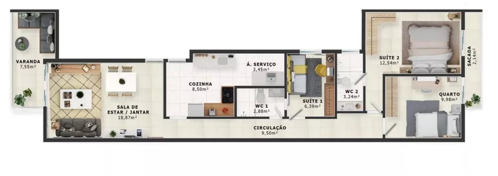 Cobertura, 3 quartos, 137 m² - Foto 7