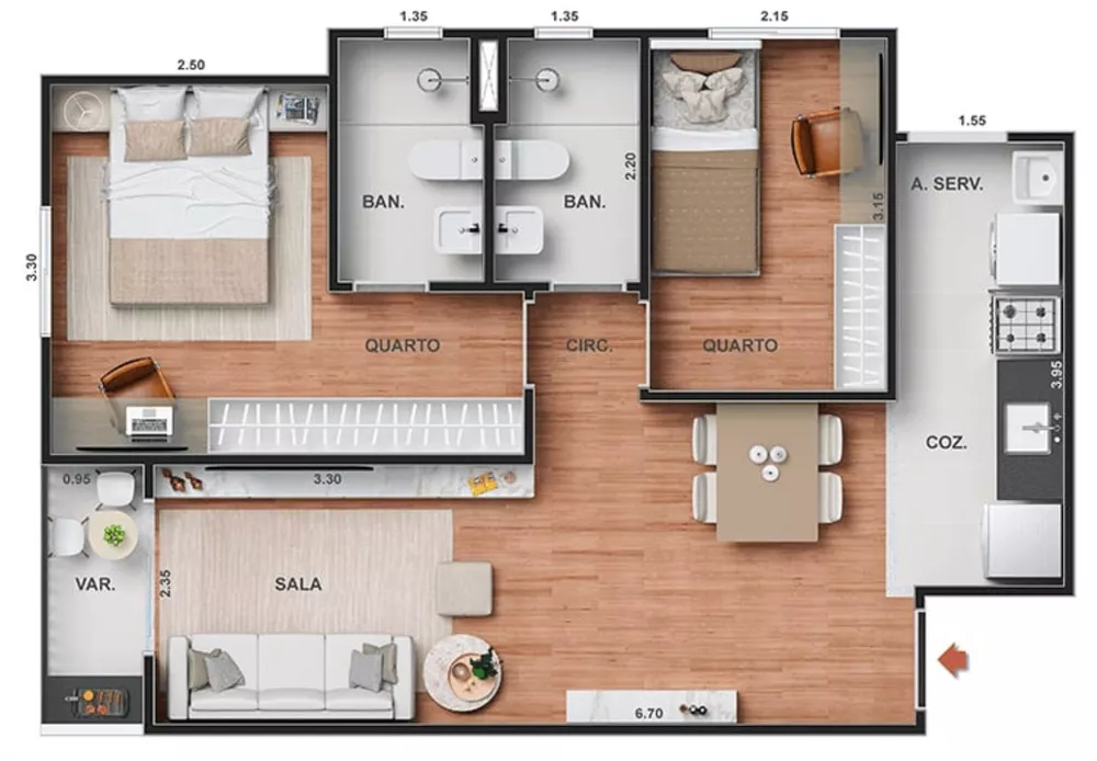 Cobertura, 2 quartos, 90 m² - Foto 31
