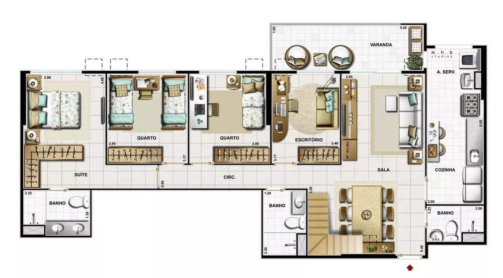 Cobertura, 4 quartos, 213 m² - Foto 29
