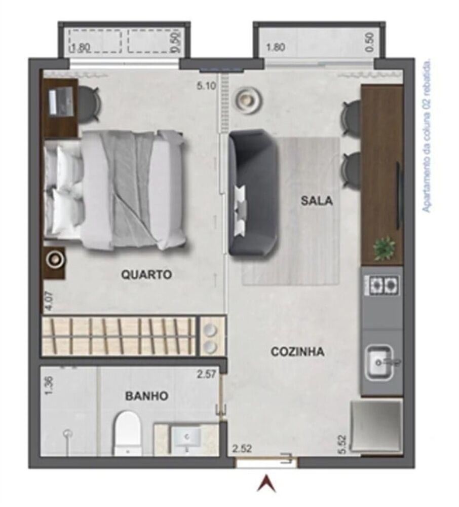 Apartamento, 1 quarto, 35 m² - Foto 21