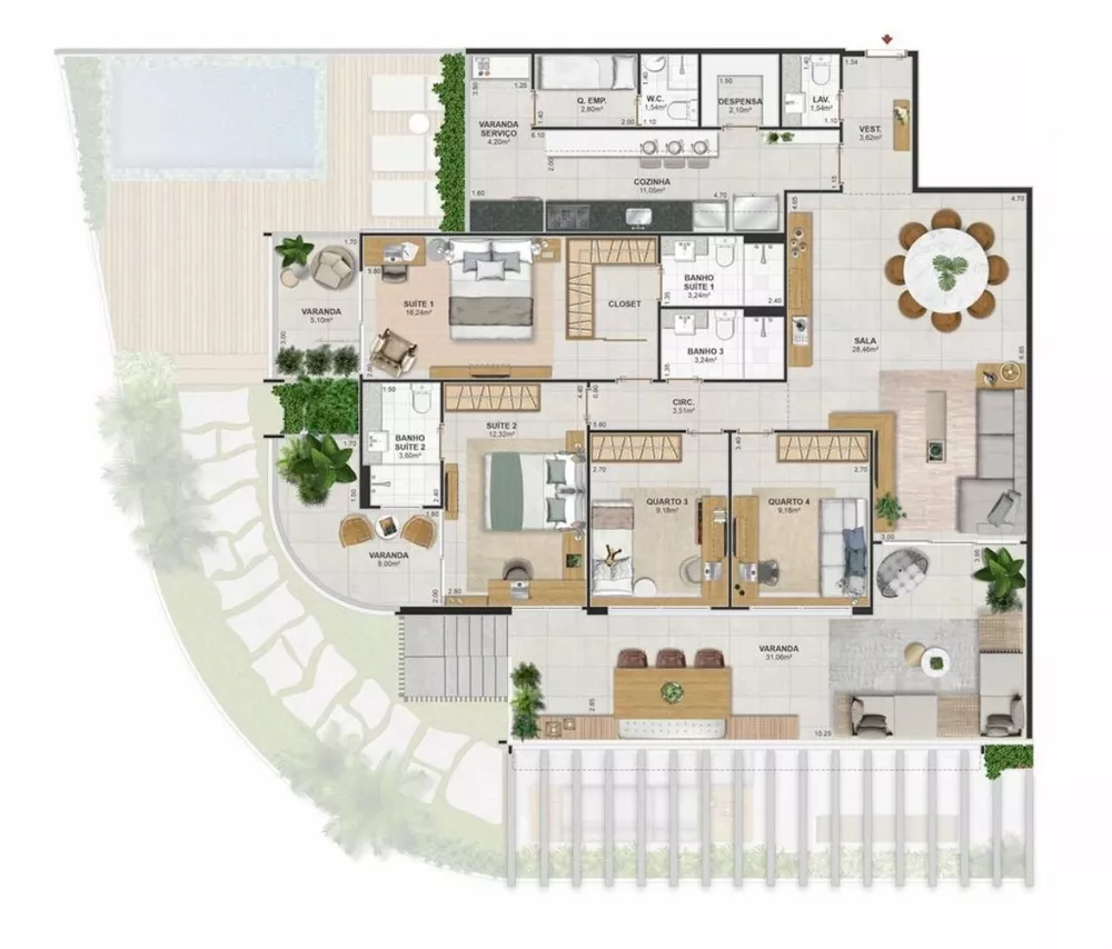 Cobertura, 4 quartos, 305 m² - Foto 8
