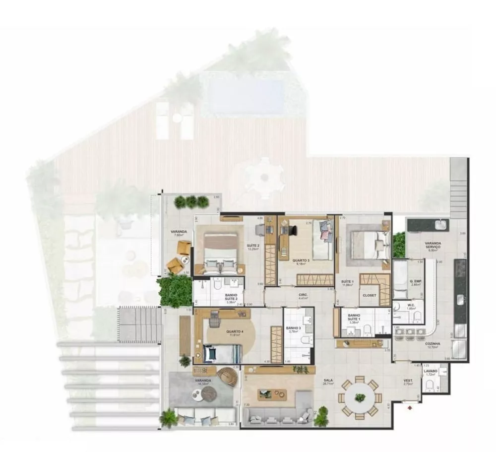 Cobertura, 4 quartos, 305 m² - Foto 9