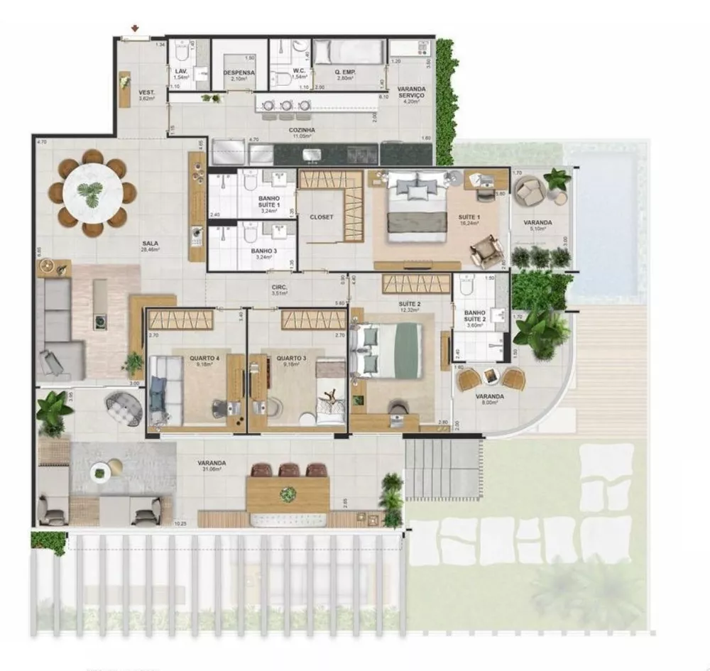 Cobertura, 4 quartos, 305 m² - Foto 7