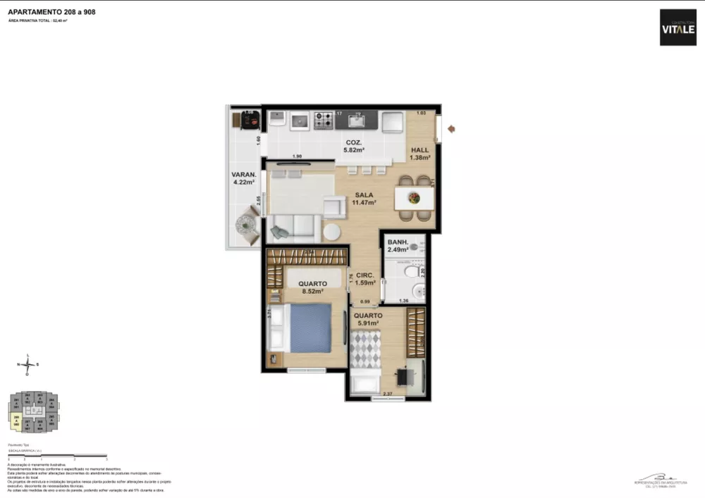 Apartamento, 2 quartos, 50 m² - Foto 14