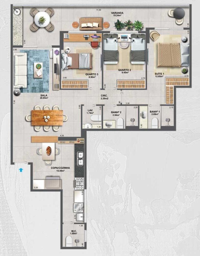 Apartamento, 3 quartos, 119 m² - Foto 7