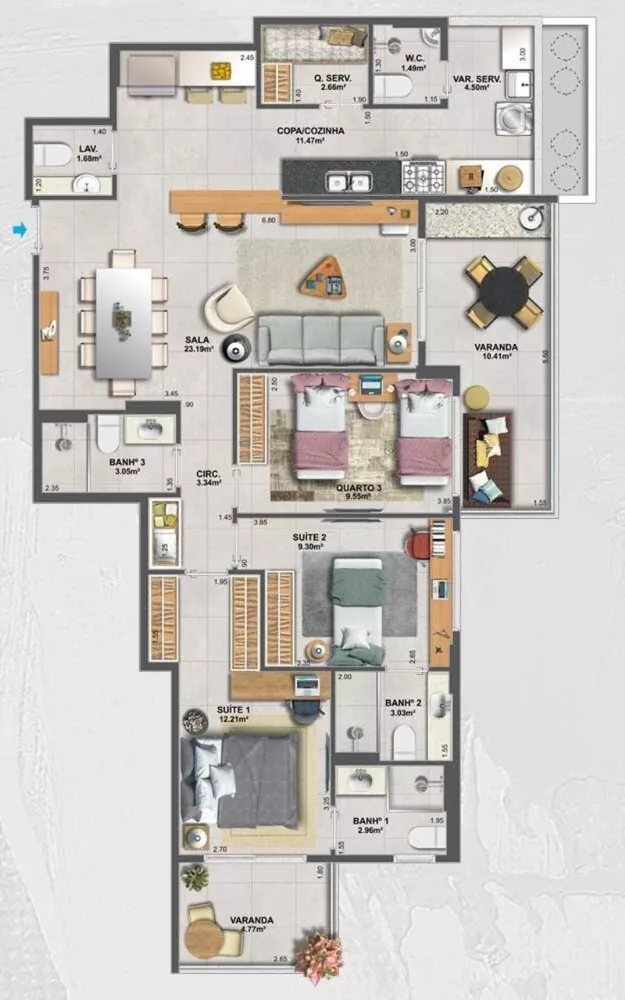 Apartamento, 3 quartos, 119 m² - Foto 13