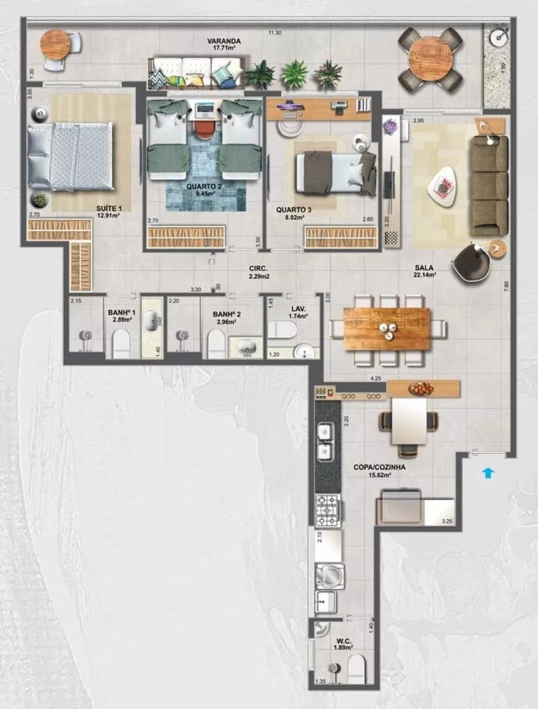 Apartamento, 3 quartos, 119 m² - Foto 9