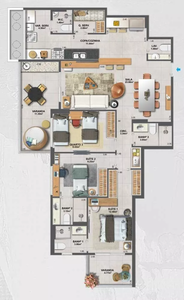 Apartamento, 3 quartos, 119 m² - Foto 14