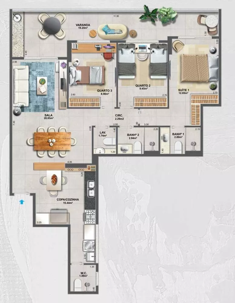 Apartamento, 3 quartos, 119 m² - Foto 8