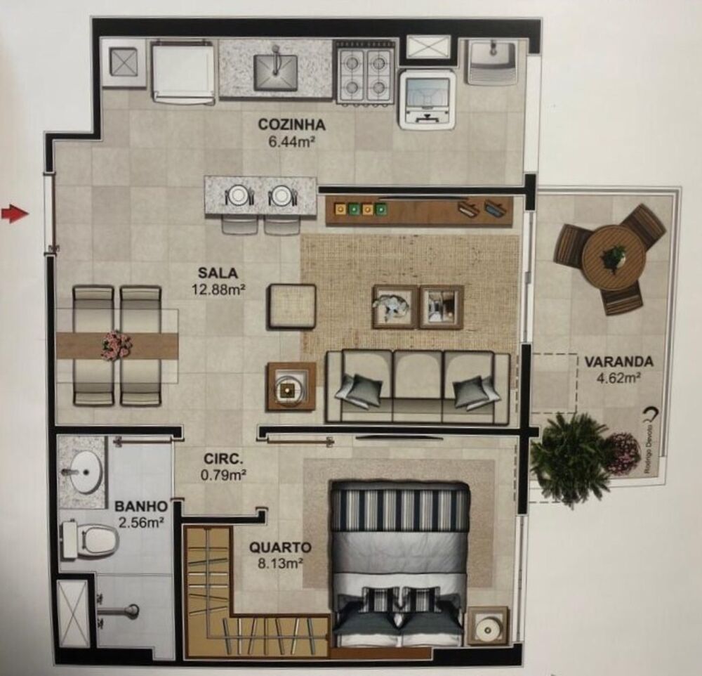 Apartamento, 1 quarto, 41 m² - Foto 2