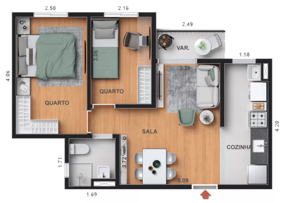 Apartamento, 2 quartos, 50 m² - Foto 19