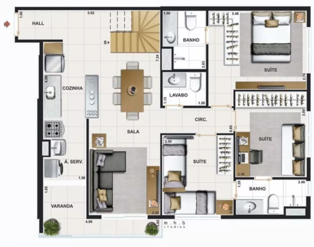 Apartamento, 3 quartos, 116 m² - Foto 47