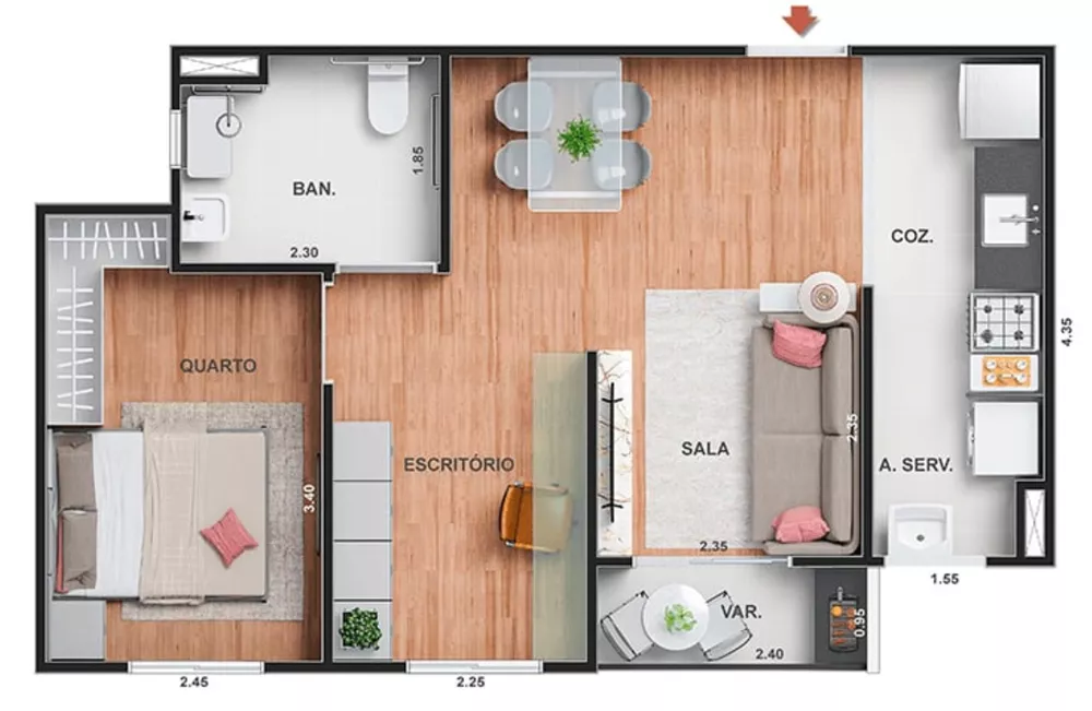 Cobertura, 2 quartos, 79 m² - Foto 22