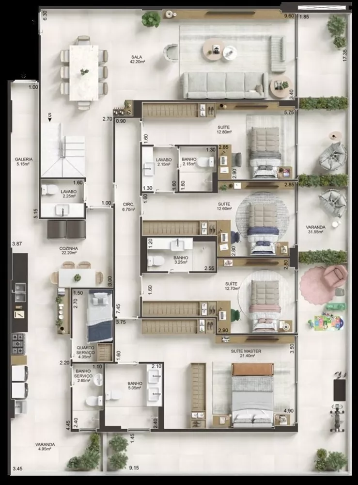 Apartamento, 4 quartos, 245 m² - Foto 44