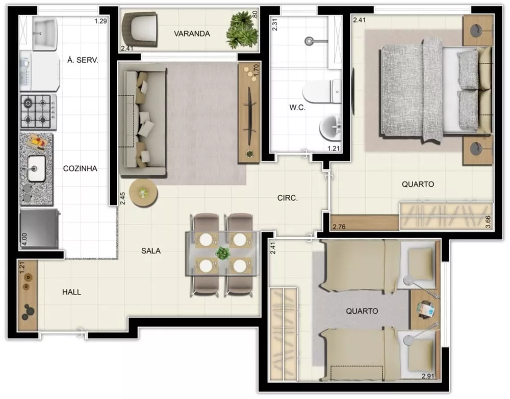 Apartamento, 2 quartos, 47 m² - Foto 9