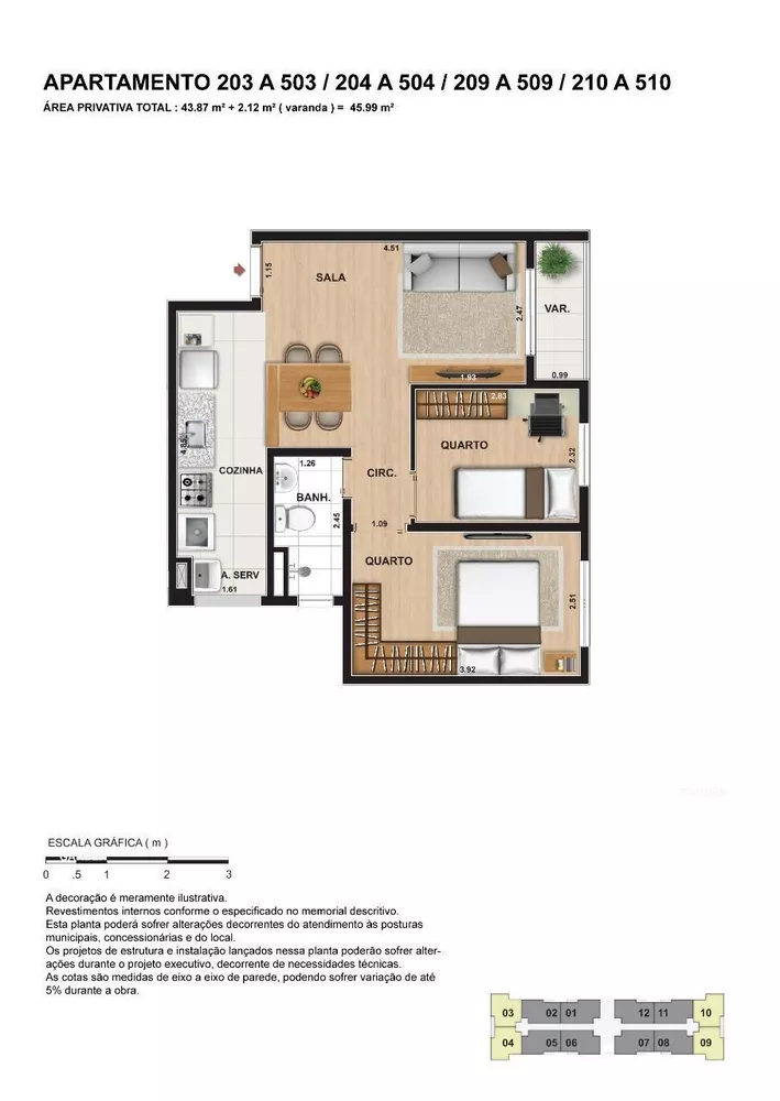 Apartamento, 2 quartos, 43 m² - Foto 6