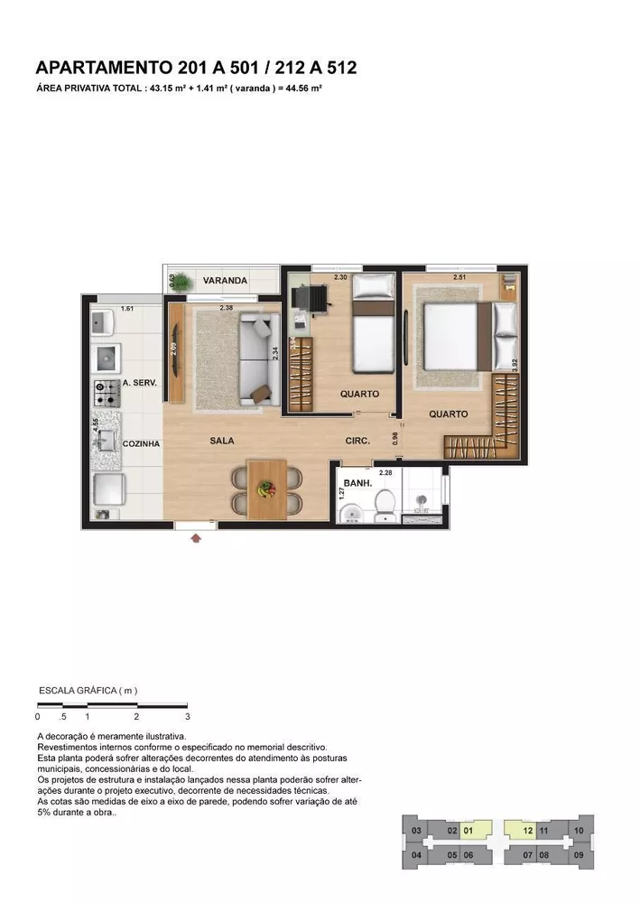 Apartamento, 2 quartos, 43 m² - Foto 5