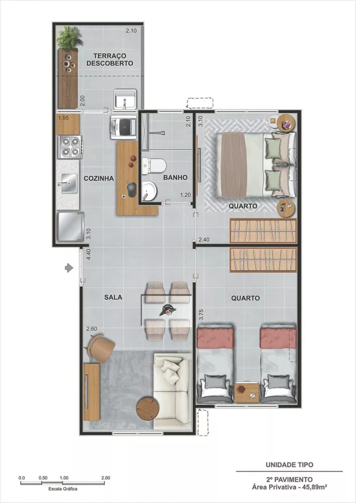 Apartamento, 2 quartos, 45 m² - Foto 16