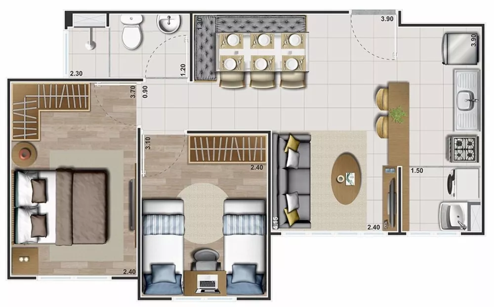 Apartamento, 2 quartos, 43 m² - Foto 20
