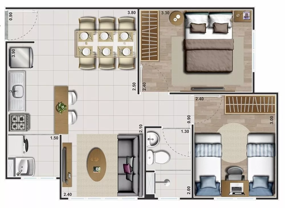 Apartamento, 2 quartos, 43 m² - Foto 19