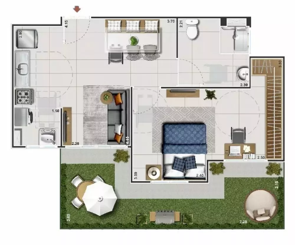 Apartamento, 1 quarto, 56 m² - Foto 21