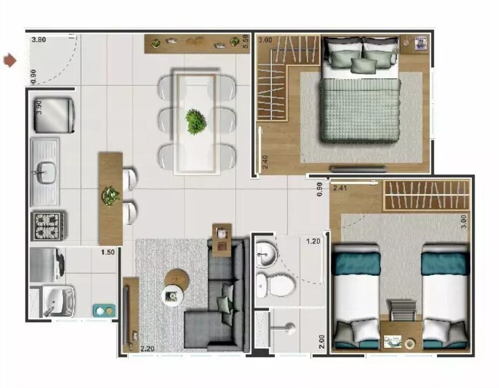 Apartamento, 1 quarto, 56 m² - Foto 18