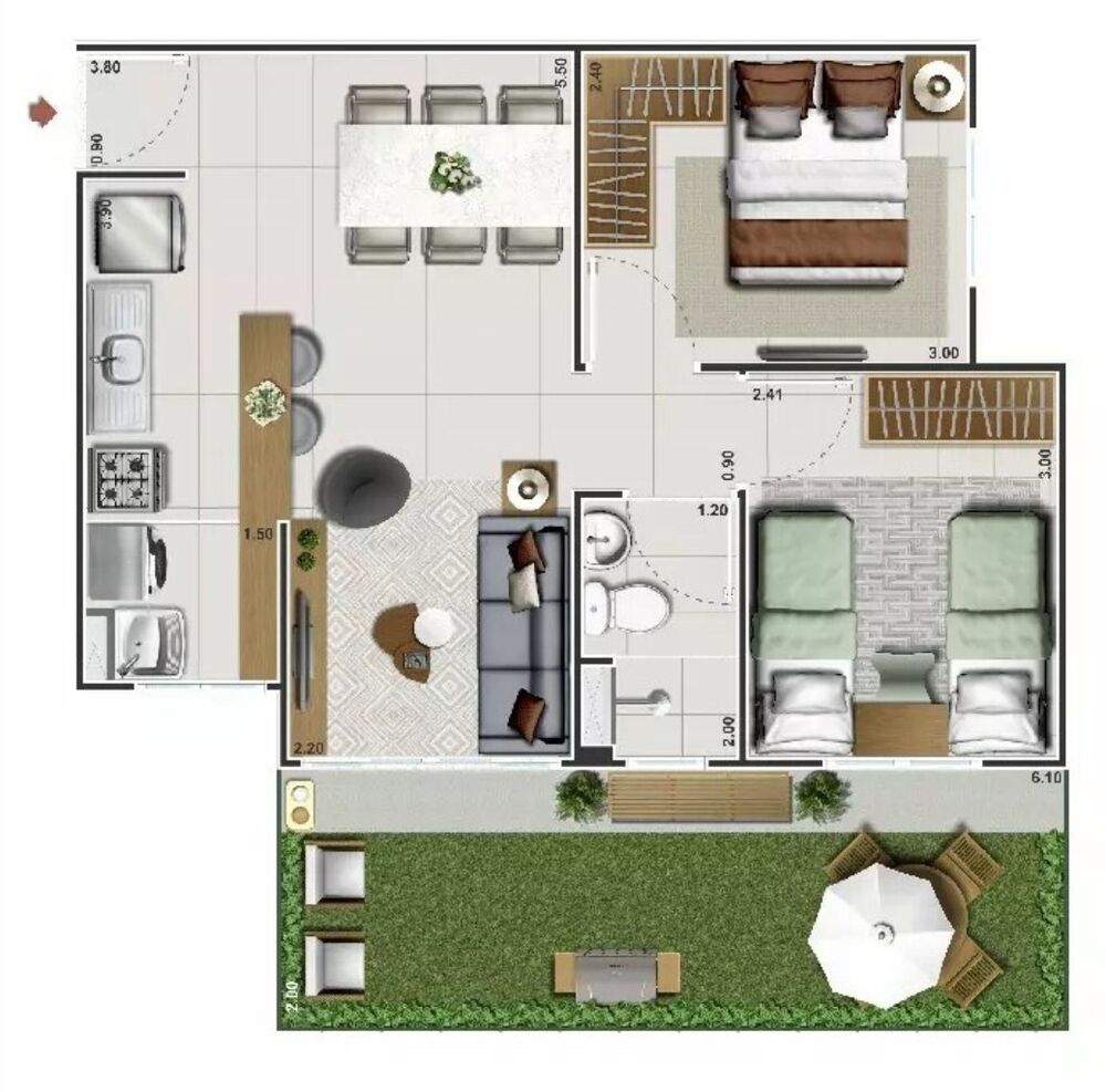Apartamento, 1 quarto, 56 m² - Foto 19