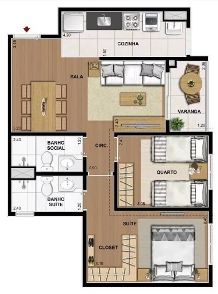 Apartamento, 2 quartos, 55 m² - Foto 17