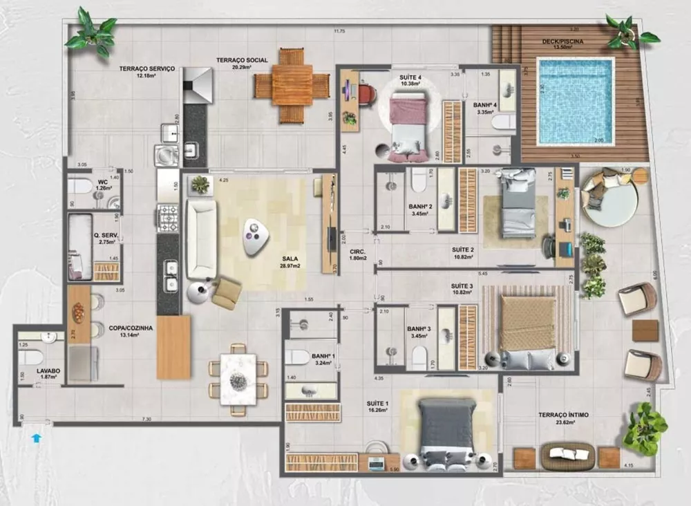 Apartamento, 4 quartos, 152 m² - Foto 25