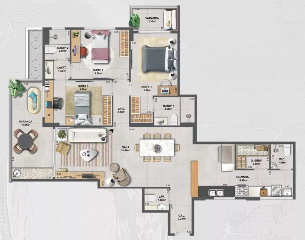 Apartamento, 4 quartos, 152 m² - Foto 12