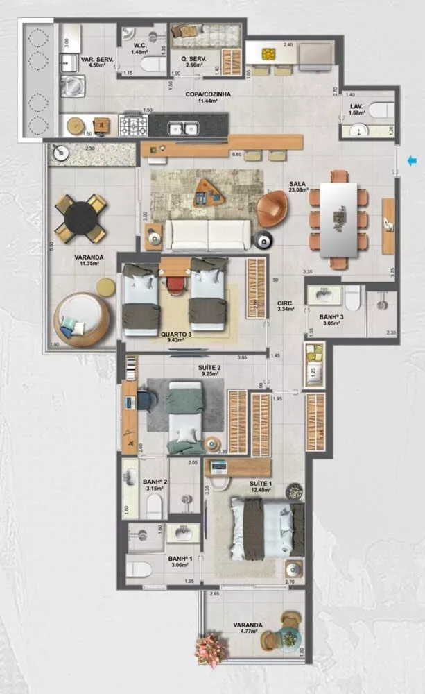 Apartamento, 4 quartos, 152 m² - Foto 14