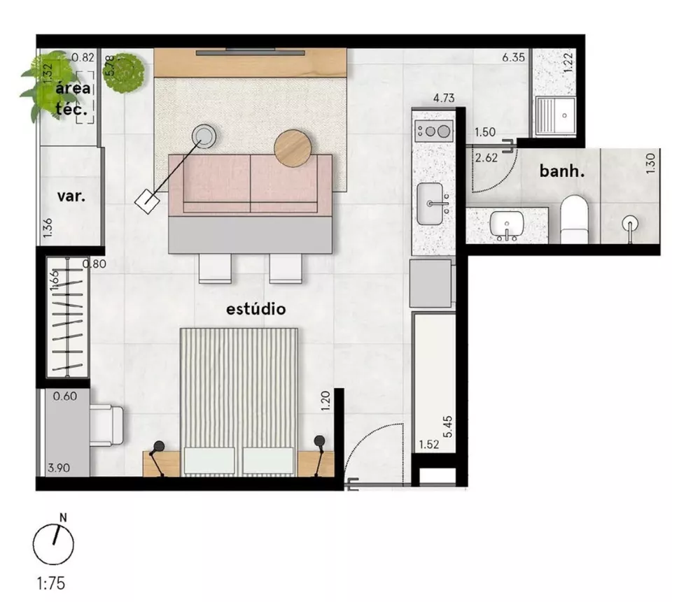 Cobertura, 1 quarto, 77 m² - Foto 20