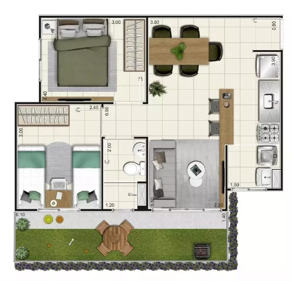 Apartamento, 2 quartos, 52 m² - Foto 20