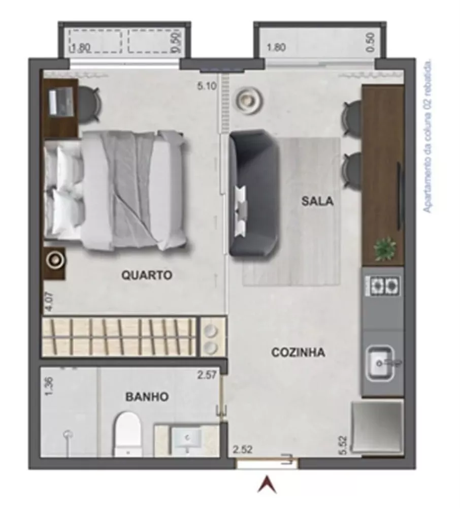 Apartamento à venda com 1 quarto, 57m² - Foto 21