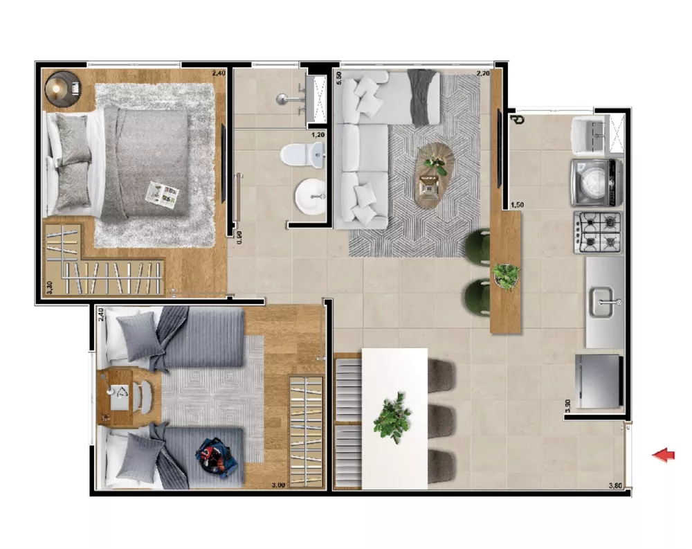 Apartamento, 2 quartos, 49 m² - Foto 16