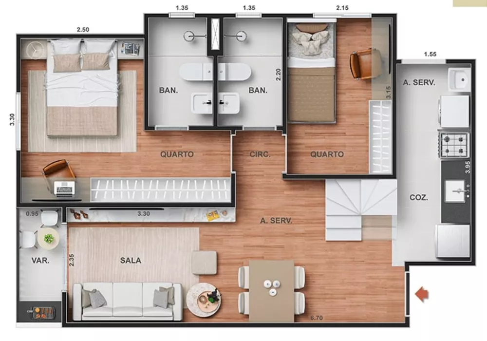 Apartamento, 2 quartos, 43 m² - Foto 28
