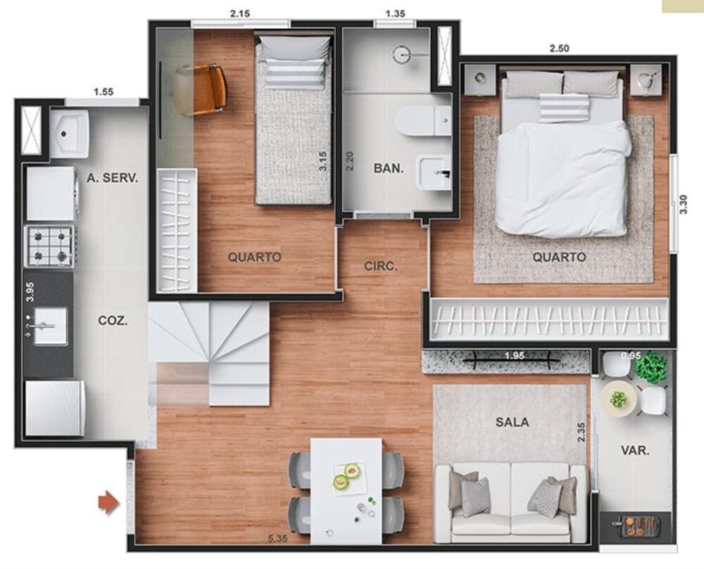 Apartamento, 2 quartos, 43 m² - Foto 36