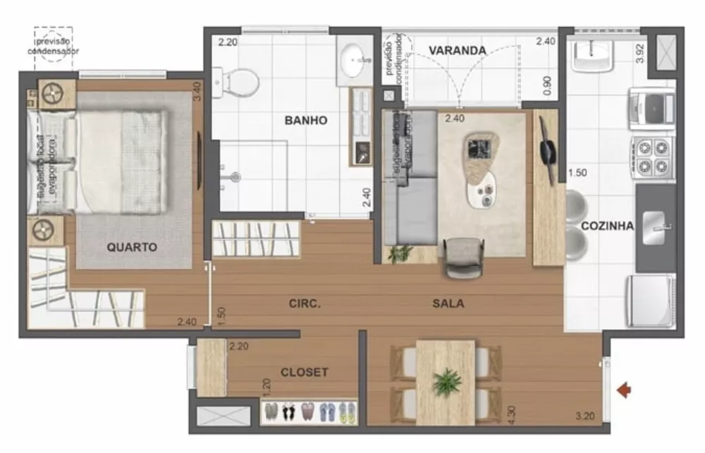Apartamento, 1 quarto, 42 m² - Foto 28