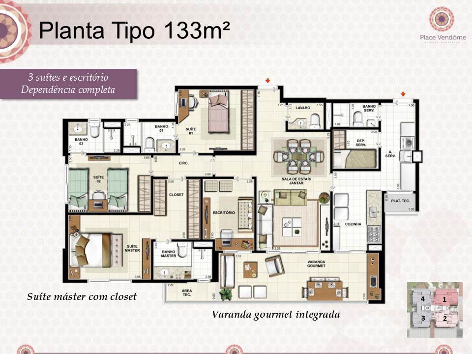 Apartamento à venda com 3 quartos, 133m² - Foto 8